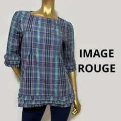 【3458】IMAGE ROUGE フリル チェック柄 トップス Mのサムネイル