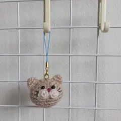 猫　あみぐるみ　ストラップ
