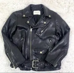 ビューティフルピープル ダブル レザージャケット ライダース ラムレザー 黒