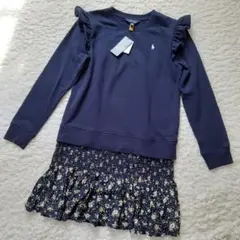 新品未使用　ポロラルフローレン 女の子 キッズ ワンピース　裏起毛　160