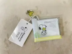 スヌーピーパスケース キーホルダー付きウッドストック ICカードケース 定期入れ