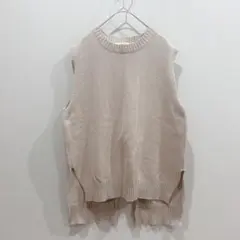 W CLOSET 【F】バックリボン ニットベスト ベージュ
