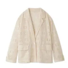SNIDEL レース編みテーラードジャケット アイボリー