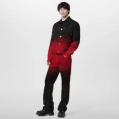 LOUIS VUITTON ルイヴィトン モノグラム　デニム　パンツ　希少レッドのサムネイル