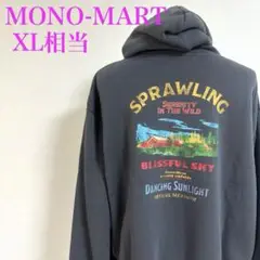 モノマート 裏起毛 ビッグシルエット プリントパーカー　XL相当 レトロ風景