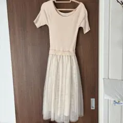 未使用美品♡ 半袖ニットチュールスカートワンピースのサムネイル