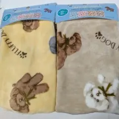ダイソー　はぎれ ボアプリント Fluffy Dog 2枚　プードル柄