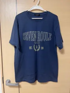 美品【Wcloset】刺繍Tシャツ半袖ネイビーフリーサイズワンサイズのサムネイル