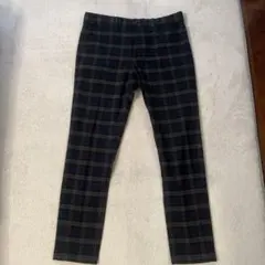 ZARAMANダークグレーチェックスラックス