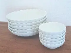 10枚　白菊 銘々皿 中皿5枚 + 小鉢 小皿 5枚　【たち吉】スプーン