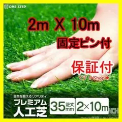 高耐久 人工芝 ロール リアル 1m×20m 芝丈35mm 密度2倍固定ピン付き