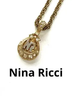 ニナリッチ ネックレス ロゴ ラインストーン ゴールド NR 可愛い