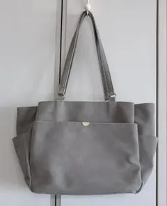 グレー スウェード風素材　ショルダーバッグ
