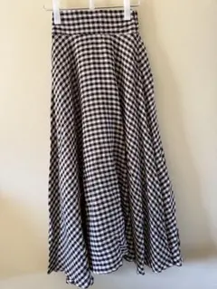 ギンガムチェック フレアロングスカート
