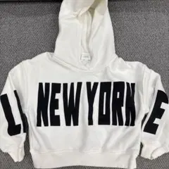 NEW YORK プリント フード付き裏起毛パーカー120cm