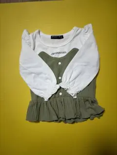 フリル付き長袖Tシャツ ロンT 90サイズ