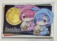 BIGスクエア缶バッジ　Re：ゼロから始める異世界生活　月見ver. レム ラム