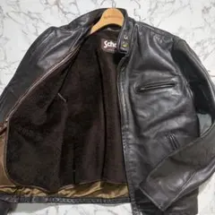 極美品 SCHOTT ライダース ジャケット ボア ライナー 643 牛革 40