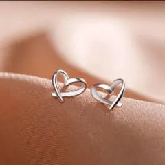 A124 ピアス レディース シルバー k18 S925 ハート シンプル
