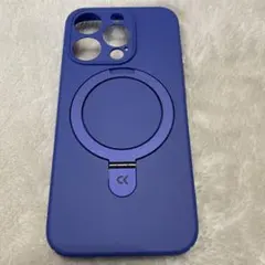 iPhone 15Pro 用 ケース Magsafe対応 隠しスタンド パープル