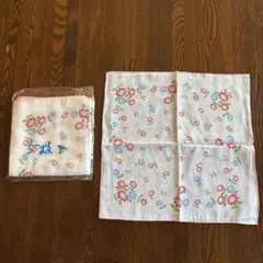 新品未使用　花柄ガーゼハンカチ 5枚セット