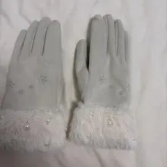 アクシーズファム　ファー&スエード調手袋　アイボリー　ベージュ　美品