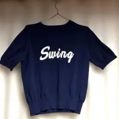 samansa Mos2 blue 半袖ニット 青 ブルーのサムネイル
