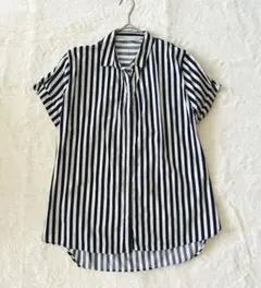 ZARA TRAFALUC ストライプ 半袖シャツ ブラウス ゆったり コットンのサムネイル