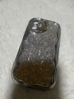 iPhone 12mini用ケース ウェーブデザイン ラメ