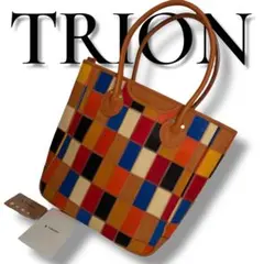 【極美品カード付】TRION トライオン 本革 パッチワーク トートバッグ A4のサムネイル