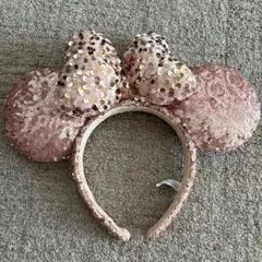 Disney ピンク スパンコール ミニーカチューシャ