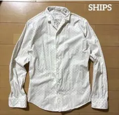 メンズ　ドット柄　長袖シャツ　SHIPS Sサイズ