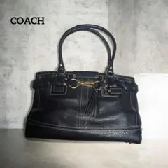 COACH 黒レザートートバッグ