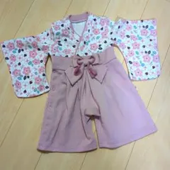 mocmof 　袴ロンパース ピンク　80センチ