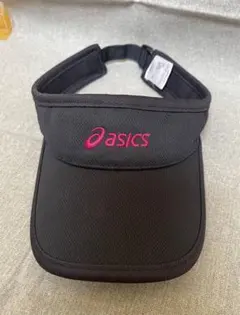 【中古美品】アシックス ランニング　サンバイザー　紺色　ネイビー
