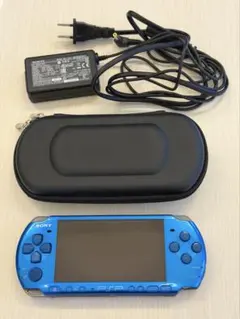PSP-3000 バイブラントブルー 本体 充電器 ケース付き 訳あり 初期化済