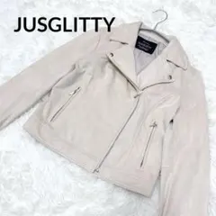ジャスグリッティー JUSGLITTY フェイクスエード ライダース ベージュのサムネイル