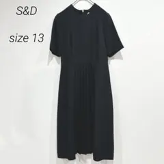 黒 半袖ワンピース 礼服 フォーマル セレモニー 膝丈 プリーツ