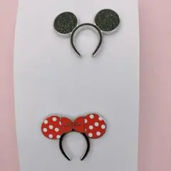 ディズニー　ピンコレクション カチューシャ　ピンバッジ　ミッキー　ミニー
