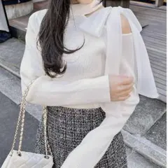 INGNI ワンショルシアーリボンニット
