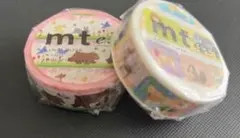 mt マスキングテープ 動物柄 2個セット　マステ　まとめ売り　アニマル柄