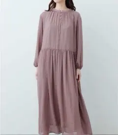 【限定値下げ】(未使用品)IEDIT シフォンドビー素材のロングワンピース