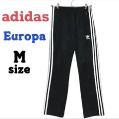 adidas アディダス　トラックパンツ　ジャージ　トレフォイルロゴ　黒　M