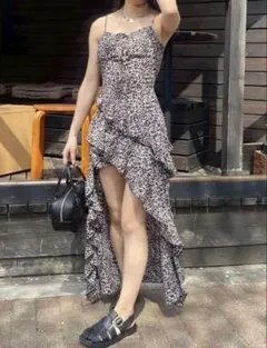 EVRIS シアーレオパードロングワンピース