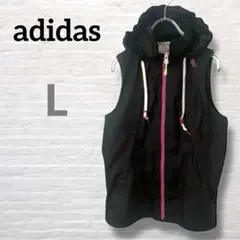 【アディダス】フード付きベスト ウィンドブレーカー レディース Lサイズ