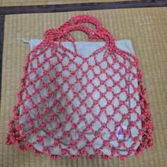 TO:RCH ネットバッグ 巾着付き ネオンピンク