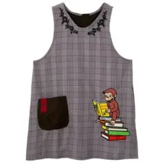 おさるのジョージ キュリアスジョージ レース チェック 黒 エプロン