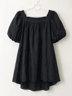 H&M バルーンスリーブチュニックワンピース ブラック Sのサムネイル