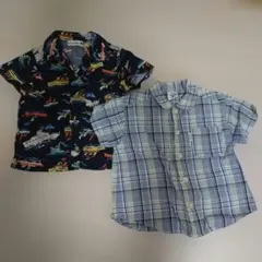 ブランシェス 90 アロハシャツ bebe 80 チェックシャツ セット