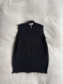 msgmニットベスト ダメージデザイン